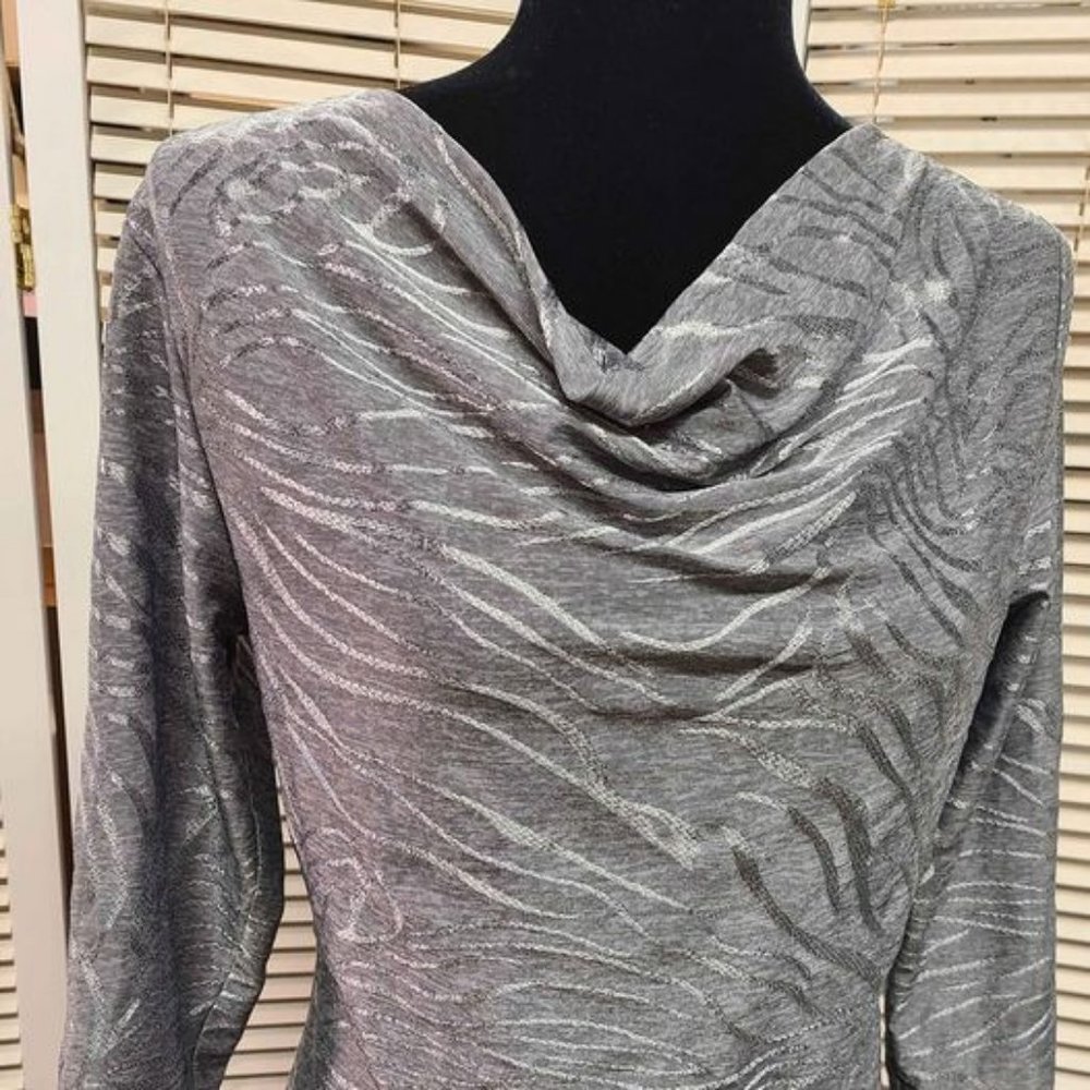 Chico's Silver Metallic Blouse Small